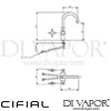Cifial 31003TB U Techno 300 Mono Basin Mixer Tap Dimensions